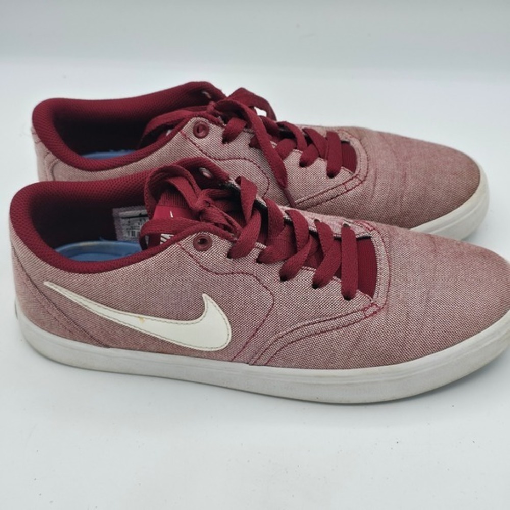 Nike SB Red Heathered Canvas Lace Up Skate Shoes Women's Size 9